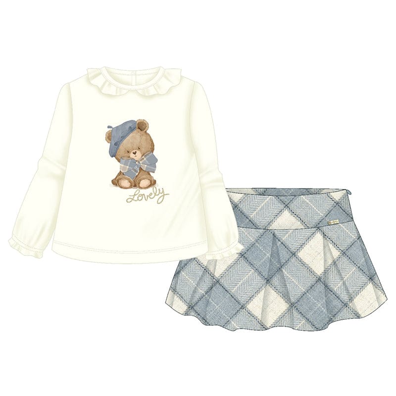 MAYORAL - Plaid Skirt Set - Bluebell