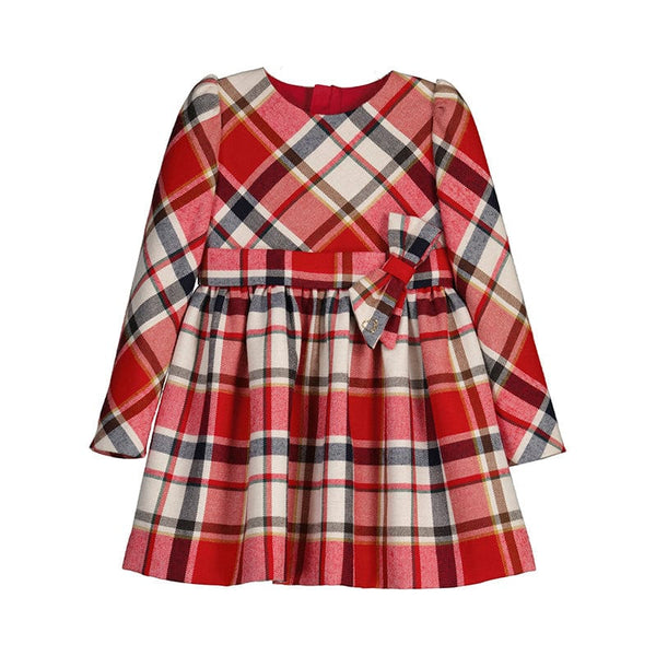 MAYORAL - Plaid Bow Dress - Red