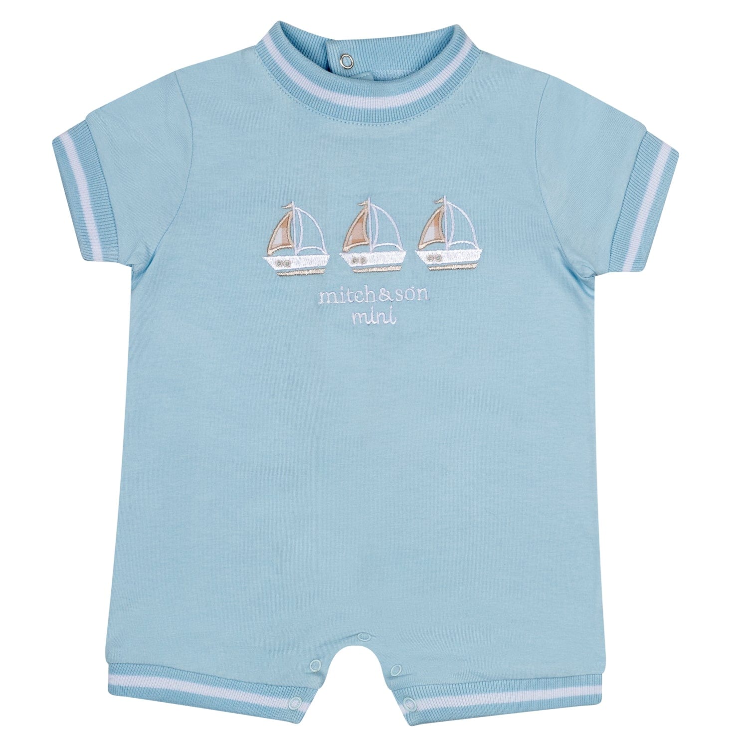 MITCH & SON MINI - Sten Sandy Shores Boat Romper - Sky Blue