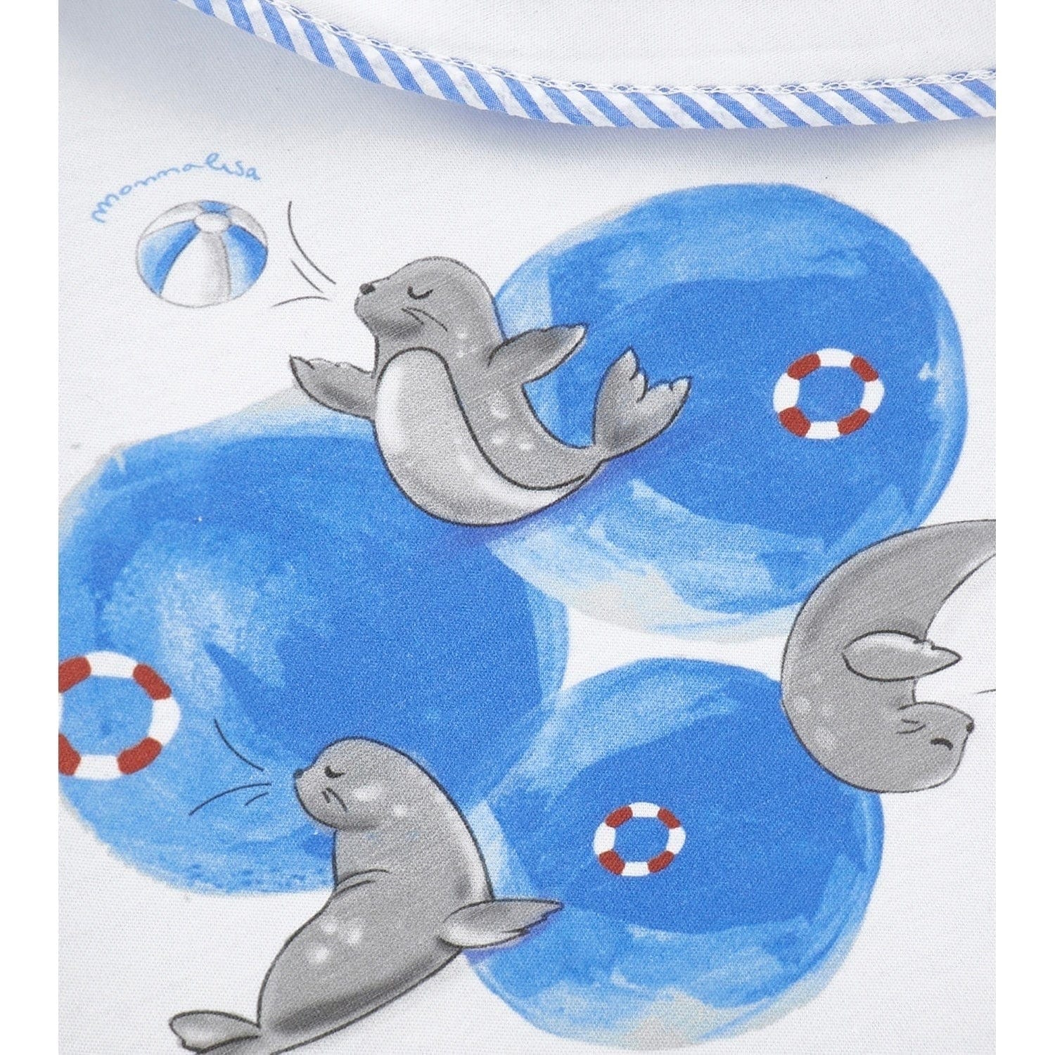 MONNALISA - Seal Babygrow Blanket & Hat  - White
