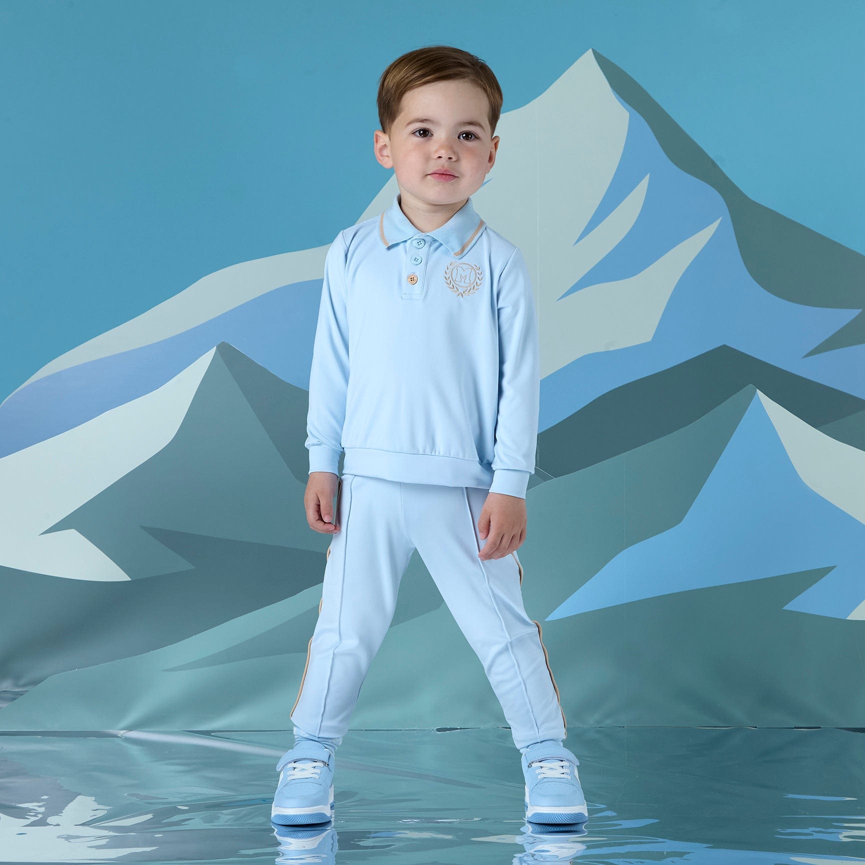 MITCH & SON - Winter Crest Jordan Polo Sets - Sky Blue
