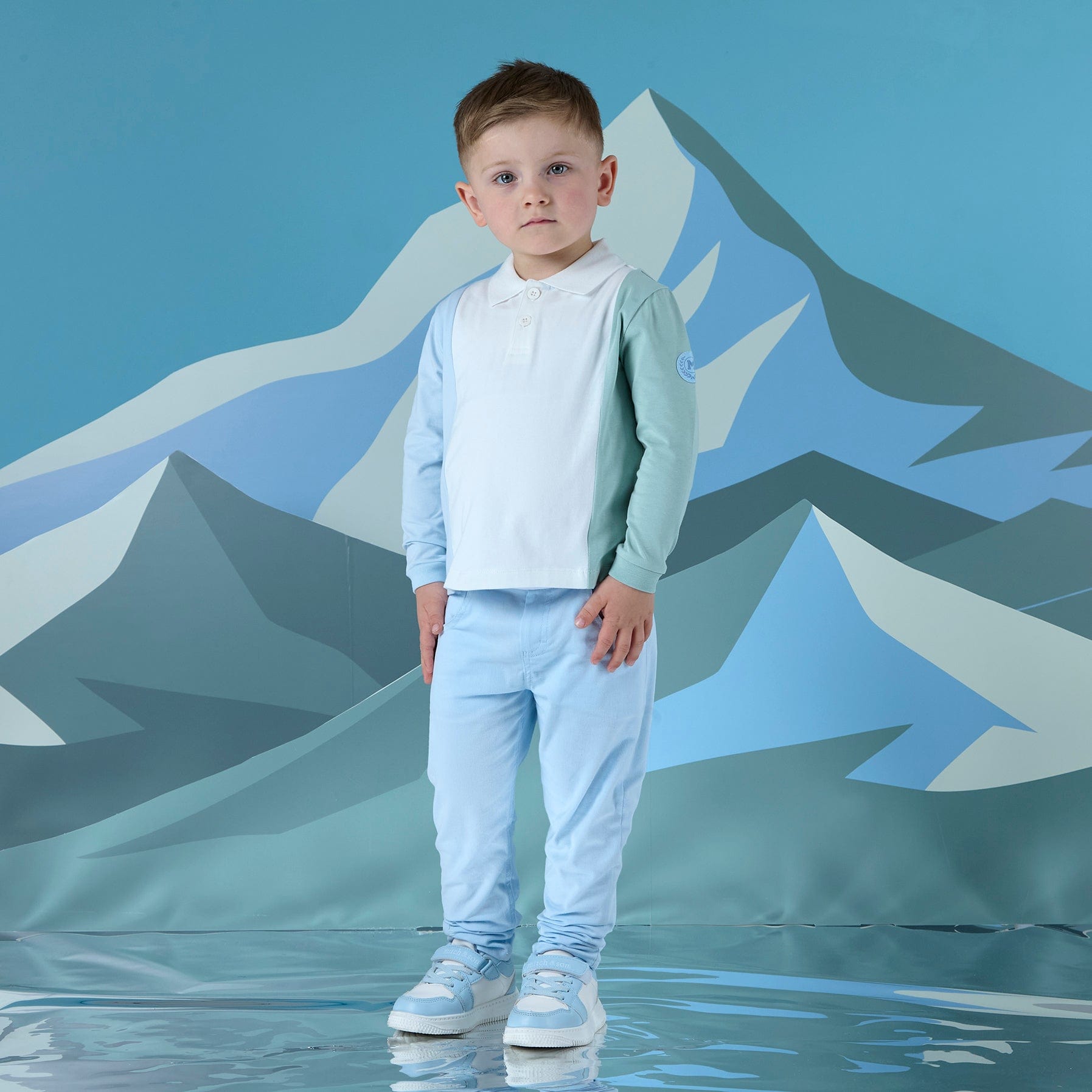 MITCH & SON - Winter Crest Jace & Jet Cut & Sew Polo & Twill Trouser - Sky Blue
