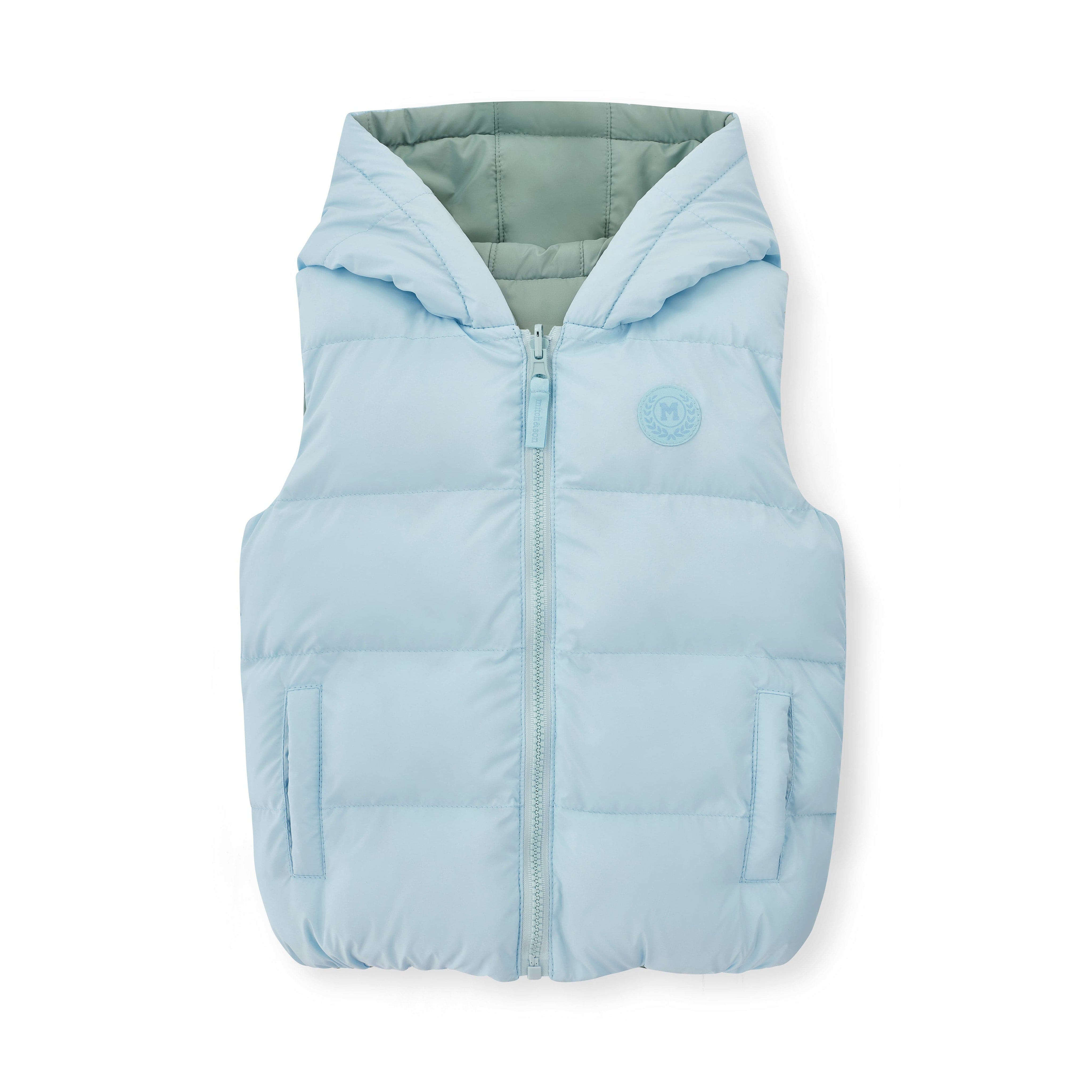 MITCH & SON - Winter Crest James Reversible Gilet - Sky Blue