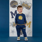MITCH & SON - Navy League King Baseball Crewneck Tracksuit - Heritage Navy