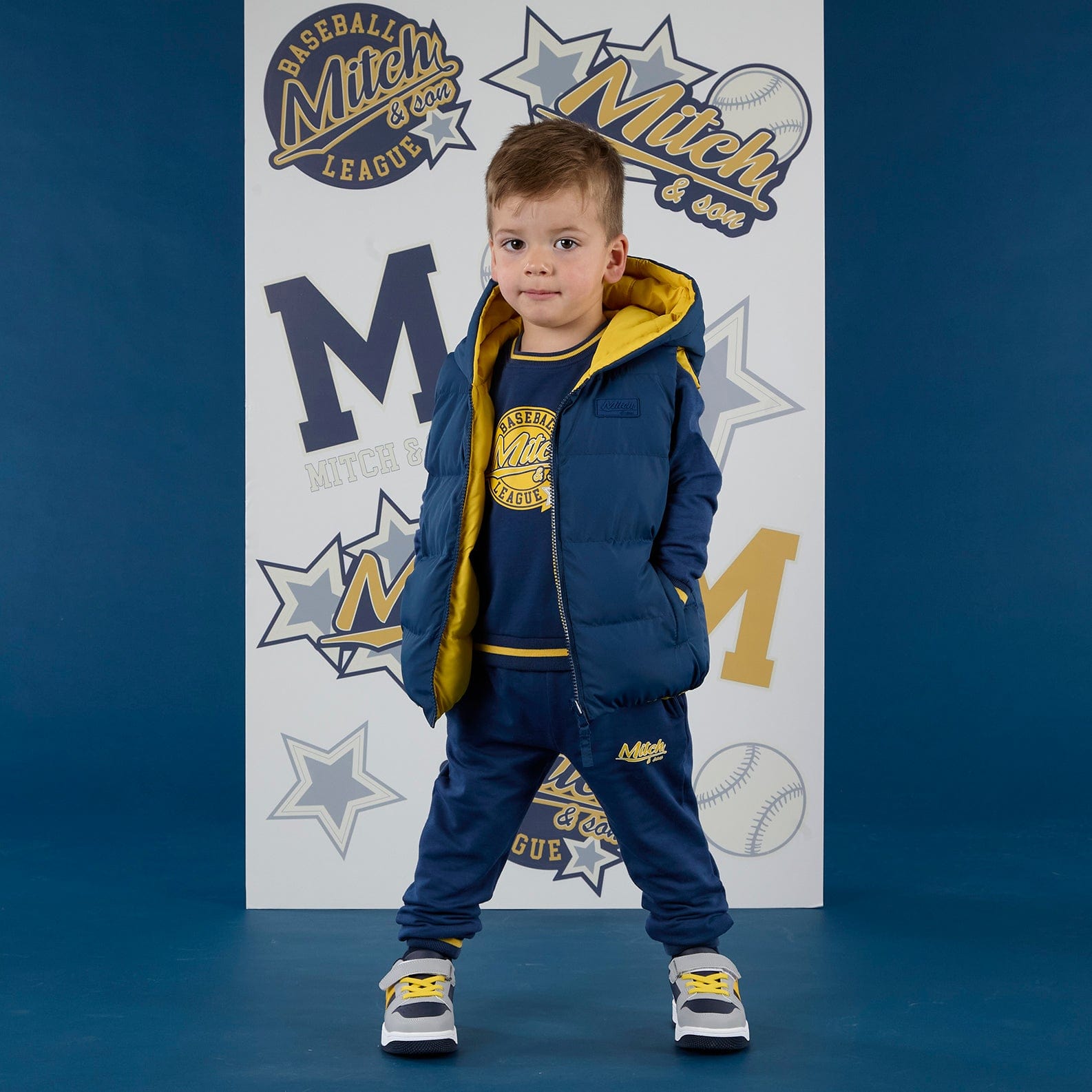 MITCH & SON - Navy League James Reversible Gilet - Heritage Navy