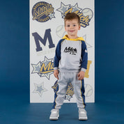 MITCH & SON - Navy League Kash Raglan Hoodie Tracksuit - Grey Mist