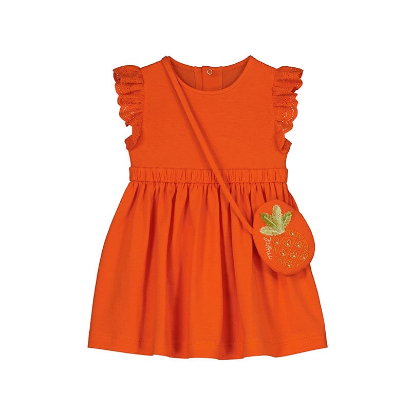 MAYORAL - Dress & Handbag- Tangerine