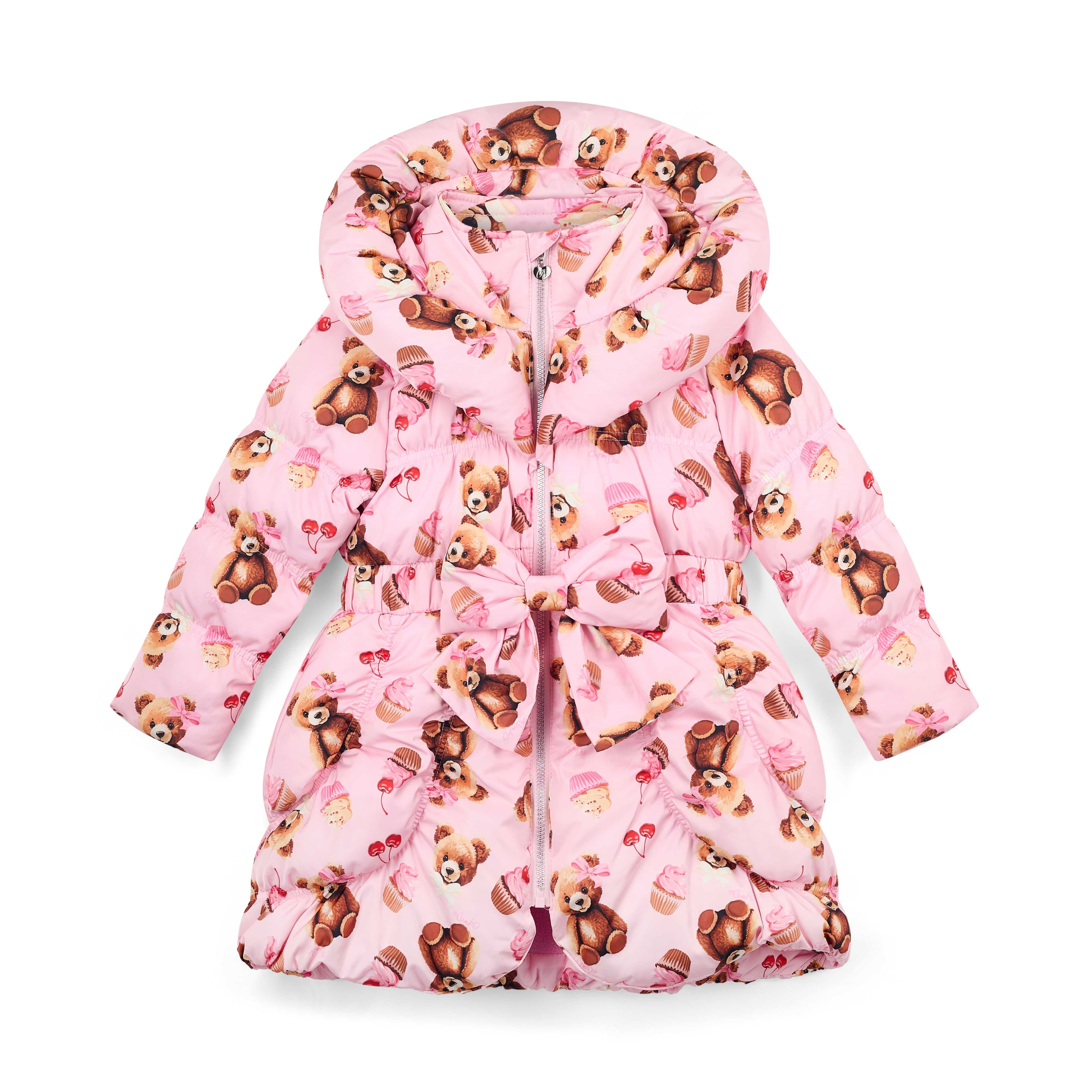 A DEE - Teddy Bear Bakery Lauren Bear Print  Bow Jacket - Pink Fairy