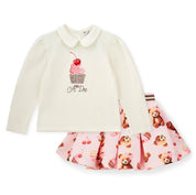 A DEE - Teddy Bear Bakery Mabel Bear Print Skirt Set - Snow White