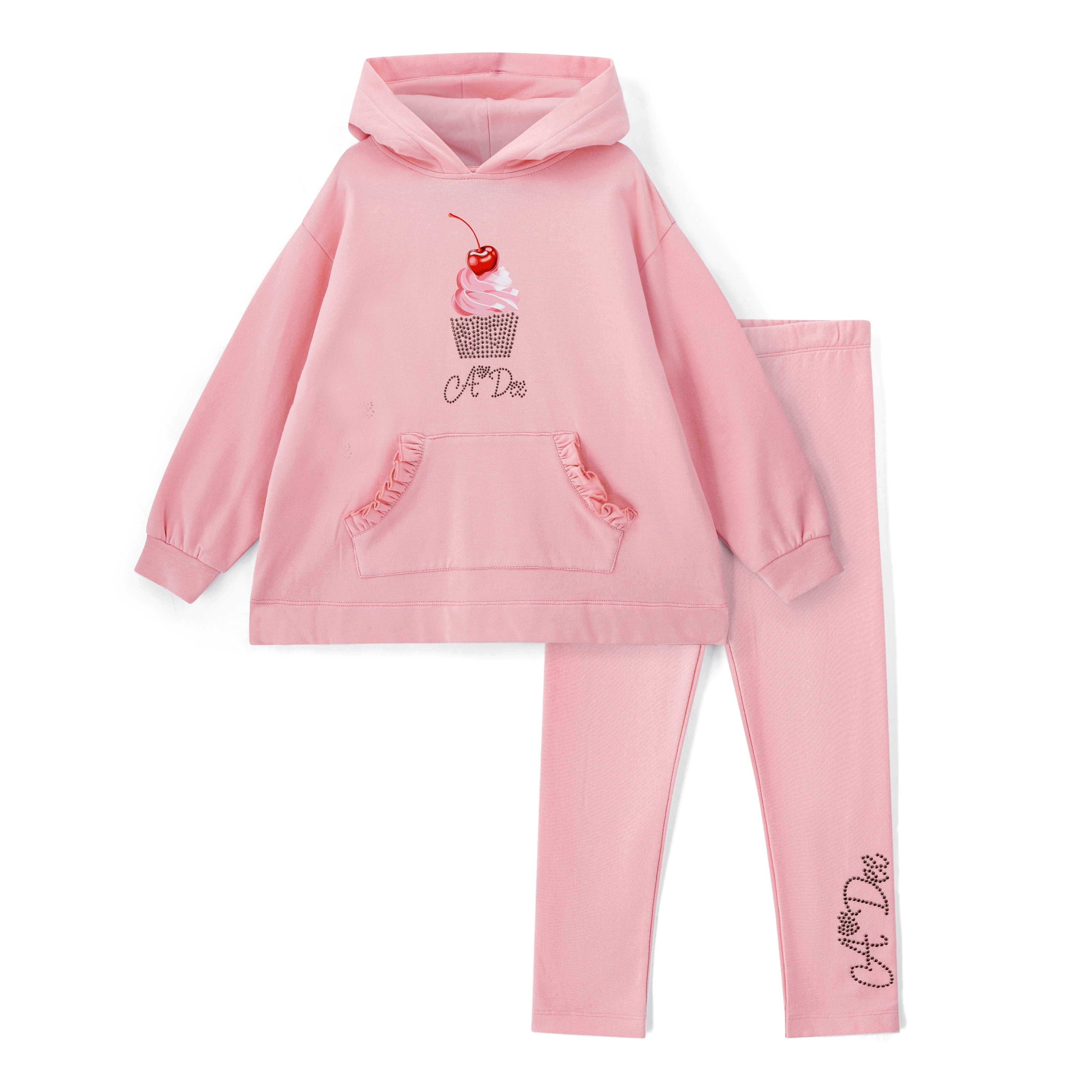 A DEE - Teddy Bear Bakery Molly Hoodie Legging Set - Rose Pink