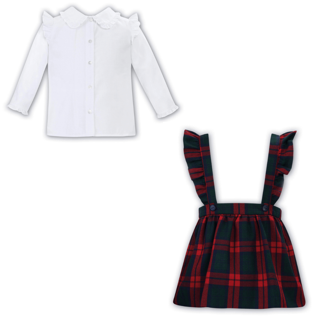 SARAH LOUISE - Tartan Pinafore Set - Red