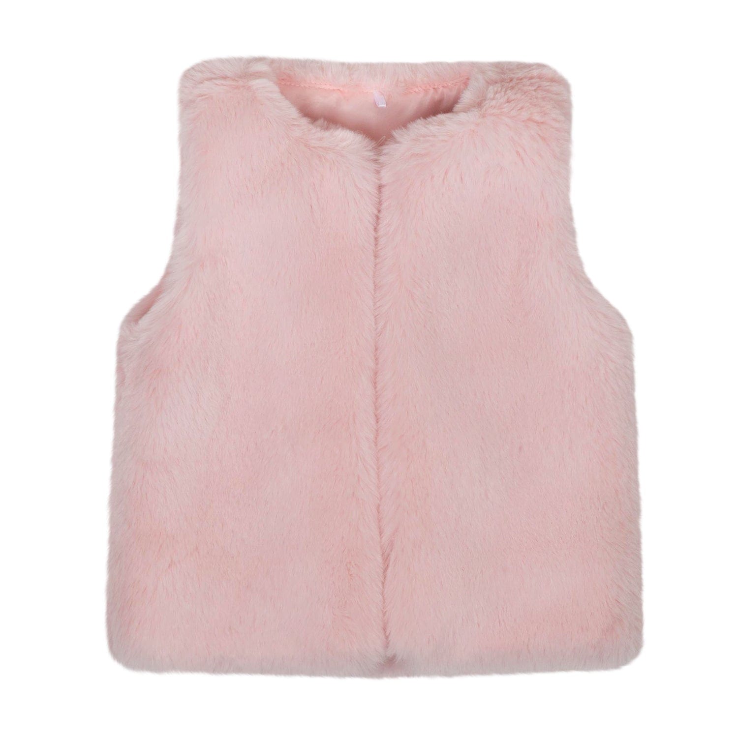 LITTLE A - Bear Hugs Hattie Faux Fur Gilet - Baby Pink