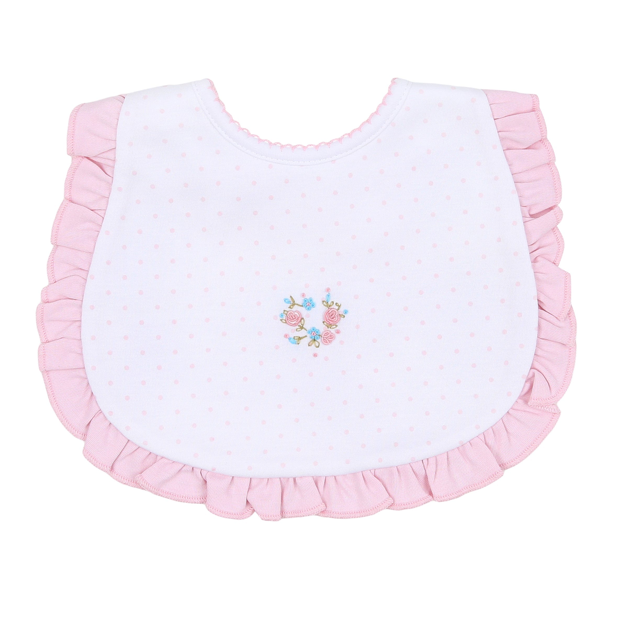 MAGNOLIA BABY - Annalise’s Classics Embroidered Bib - Pink
