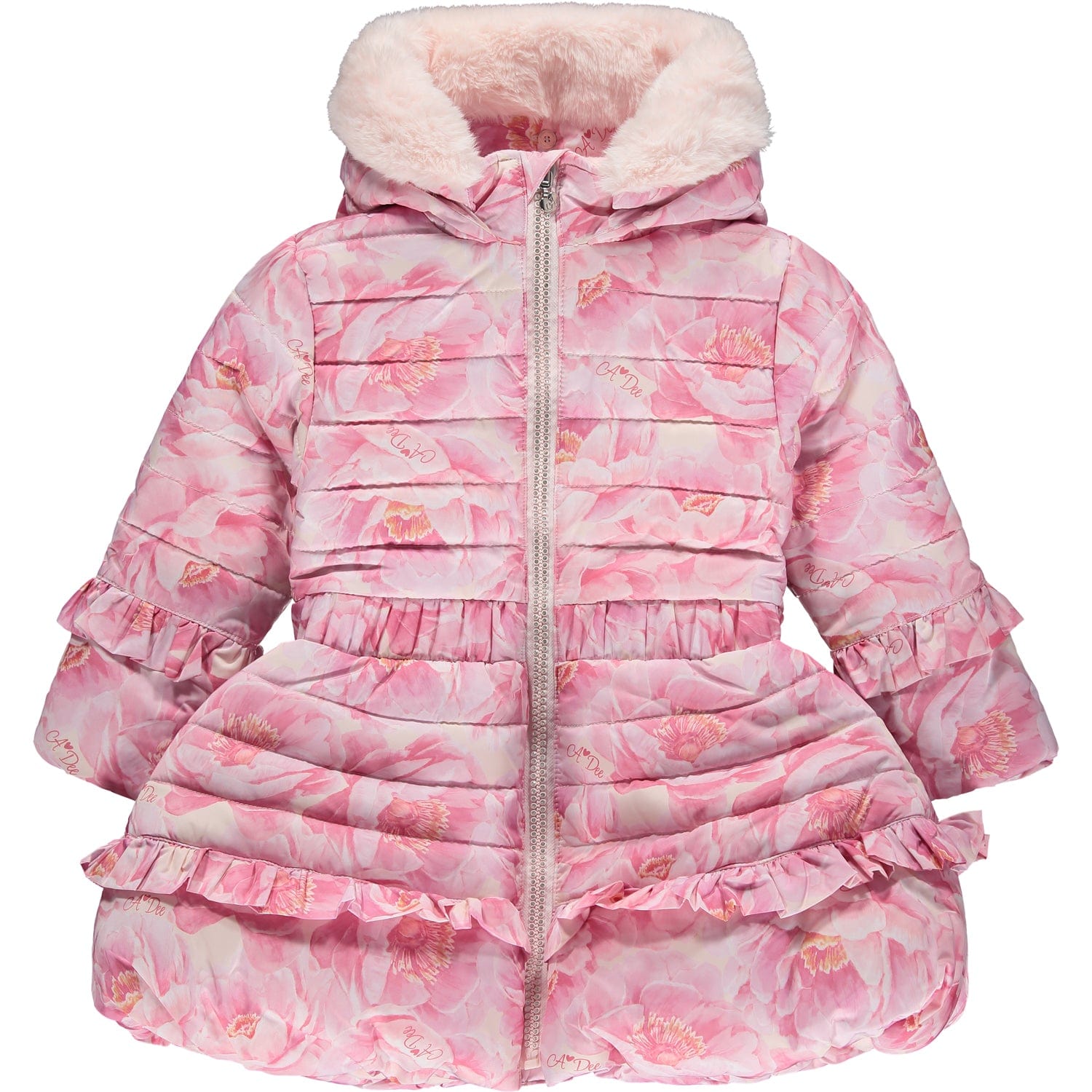 A DEE - Peony Dreams Amelia Faux Fur Hooded Jacket - Pink