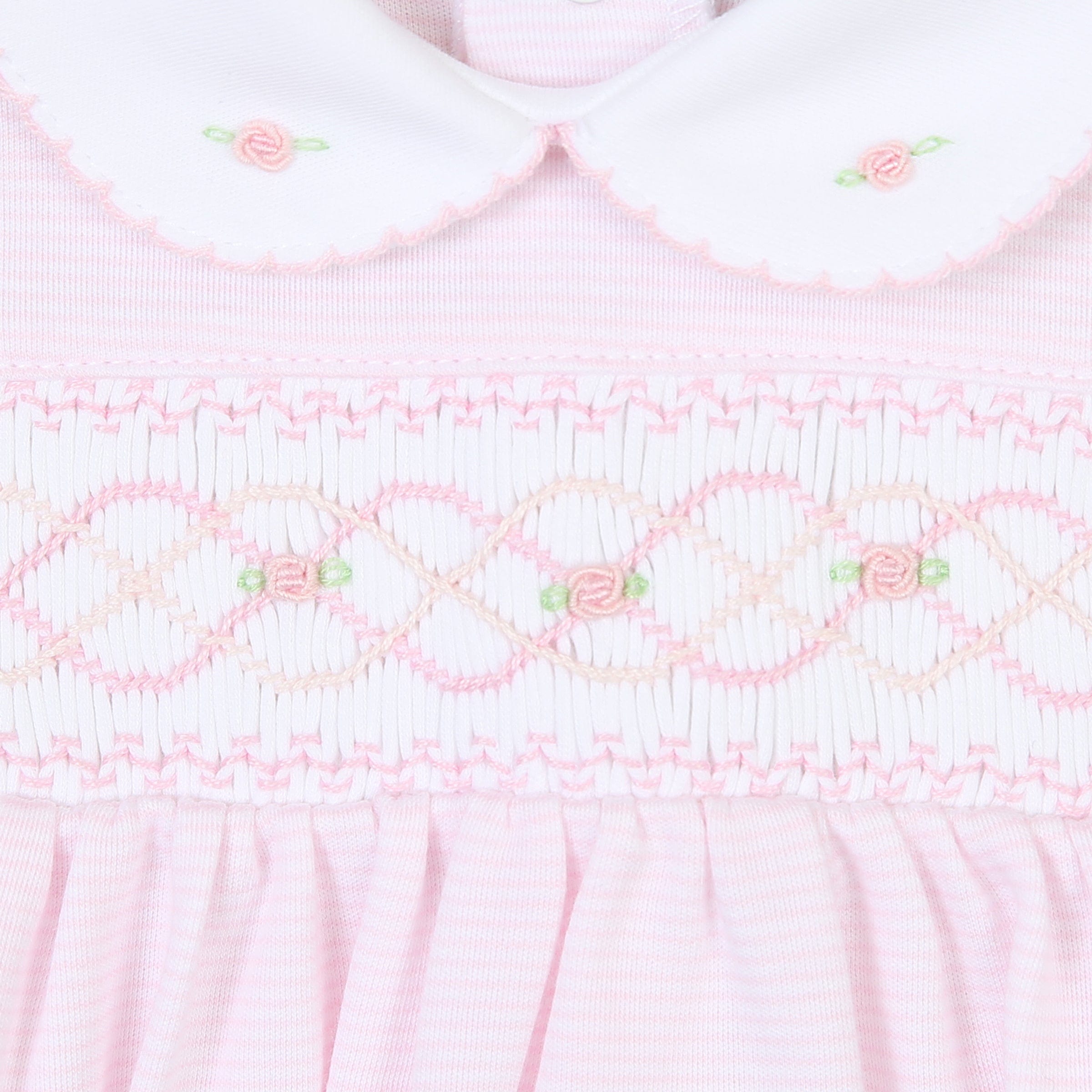 MAGNOLIA BABY - Claire & Clive’s Smocked Long Sleeve Dress with Knickers- Pink