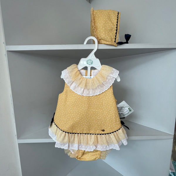 MARTA Y PAULA  DRESS WITH BONNET AND KNICKERS
