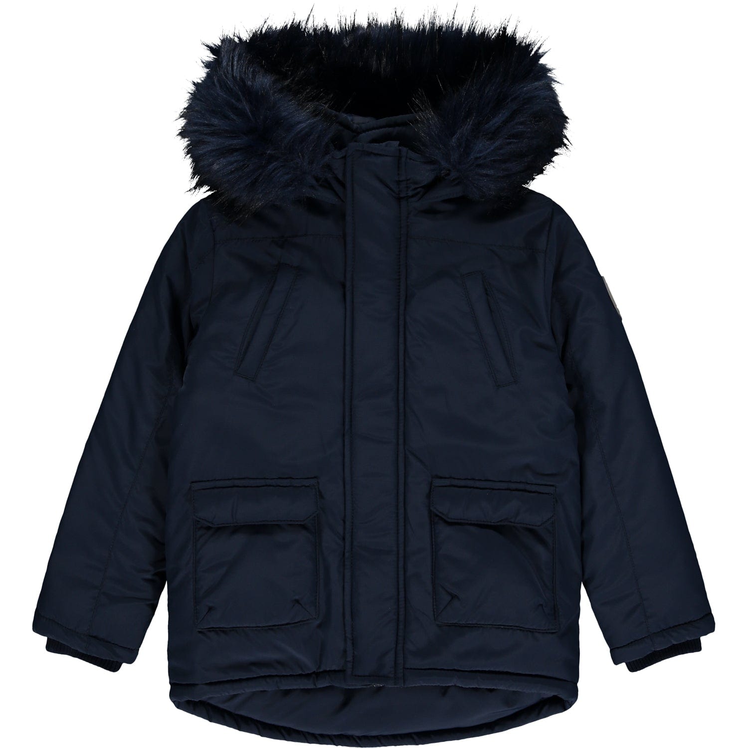 MITCH - Toronto Faux Fur Padded Jacket - Blue Navy