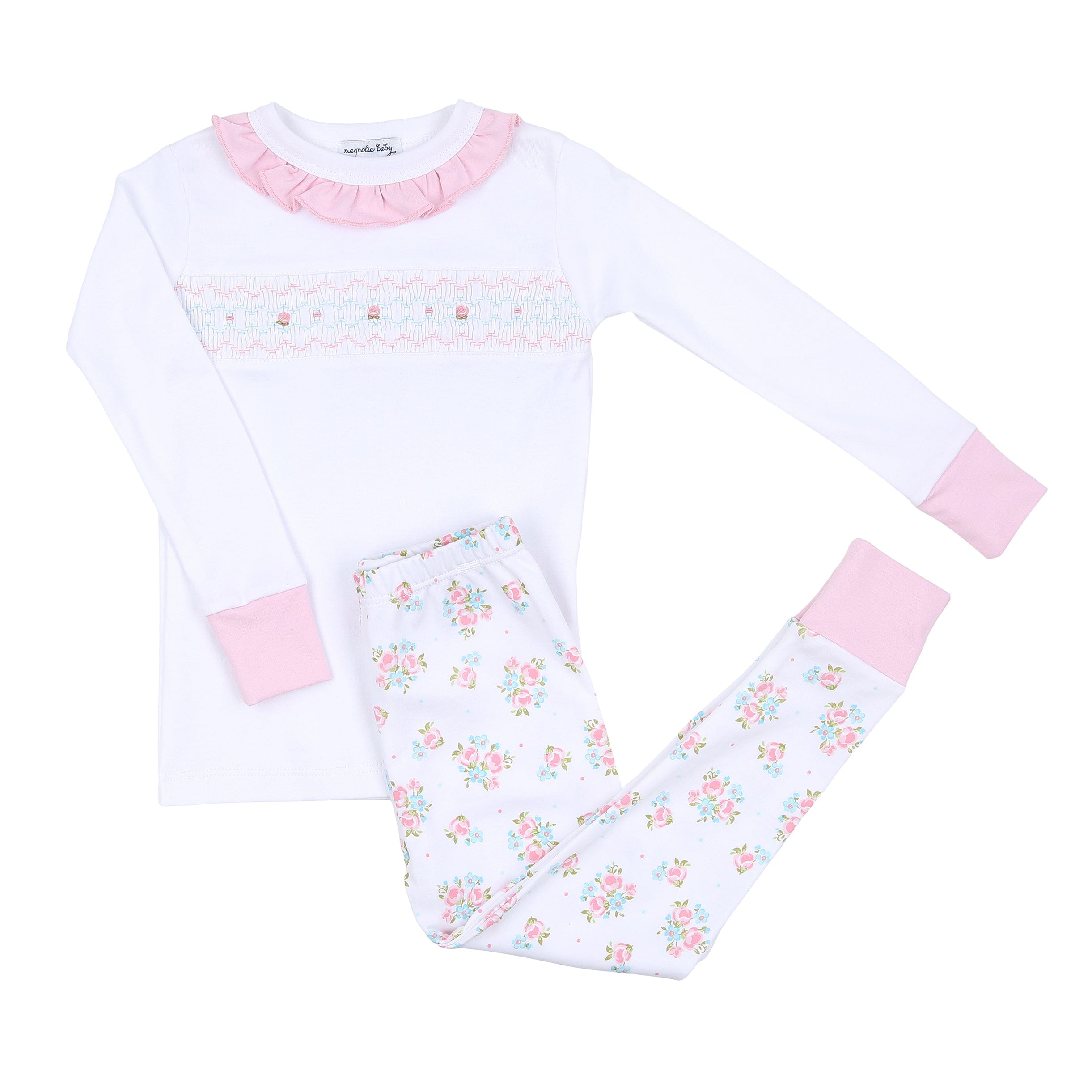 MAGNOLIA BABY - Annalise’s Classics Smocked Pyjamas - Pink