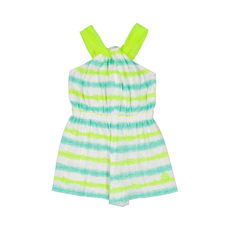 MAYORAL - Stripe Playsuit - Neon