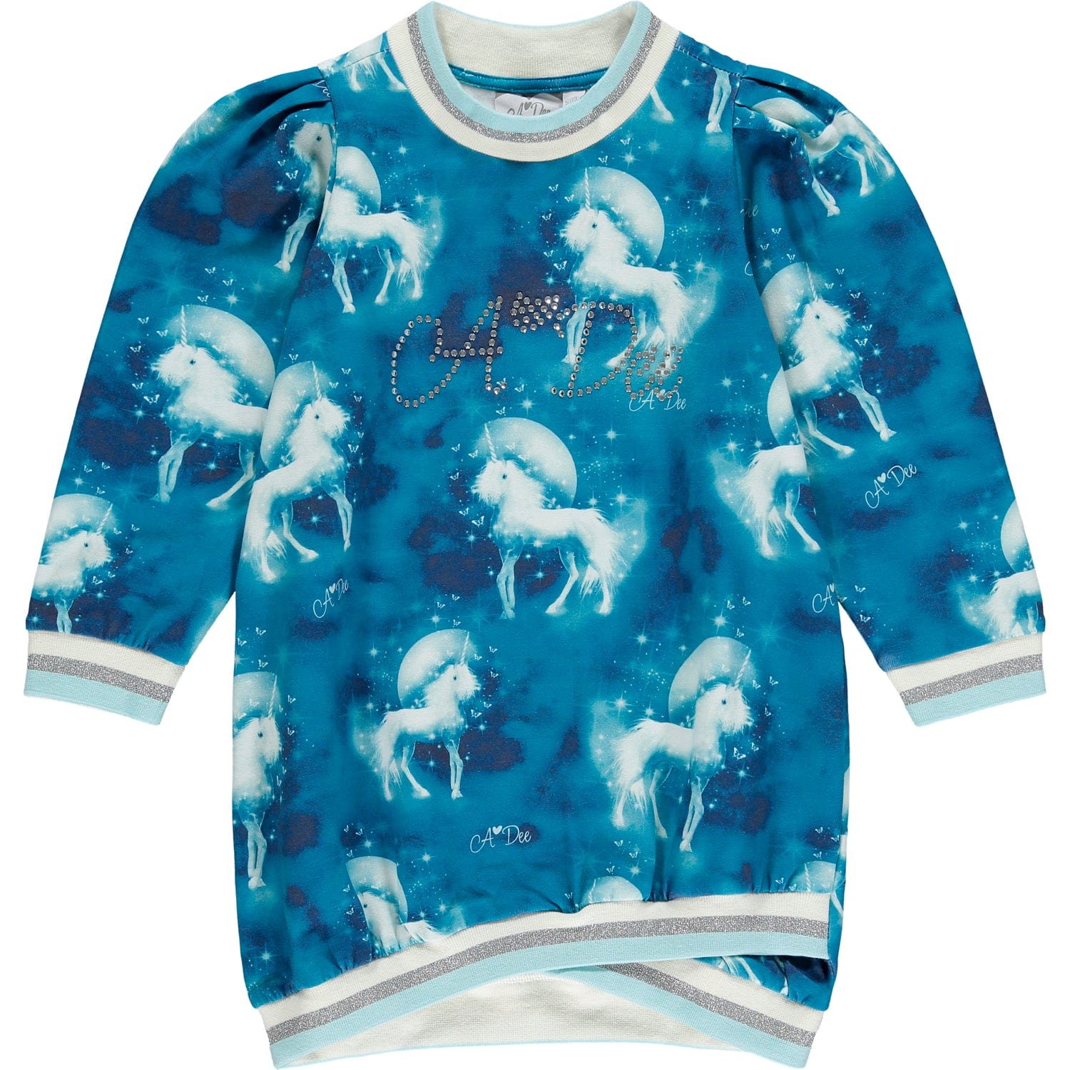 A DEE - Mr Unicorn Dorothy Unicorn Print Sweat Dress - Teal