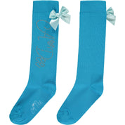 A DEE - Mr Unicorn Dawn Diamanté Logo Knee High Socks - Teal