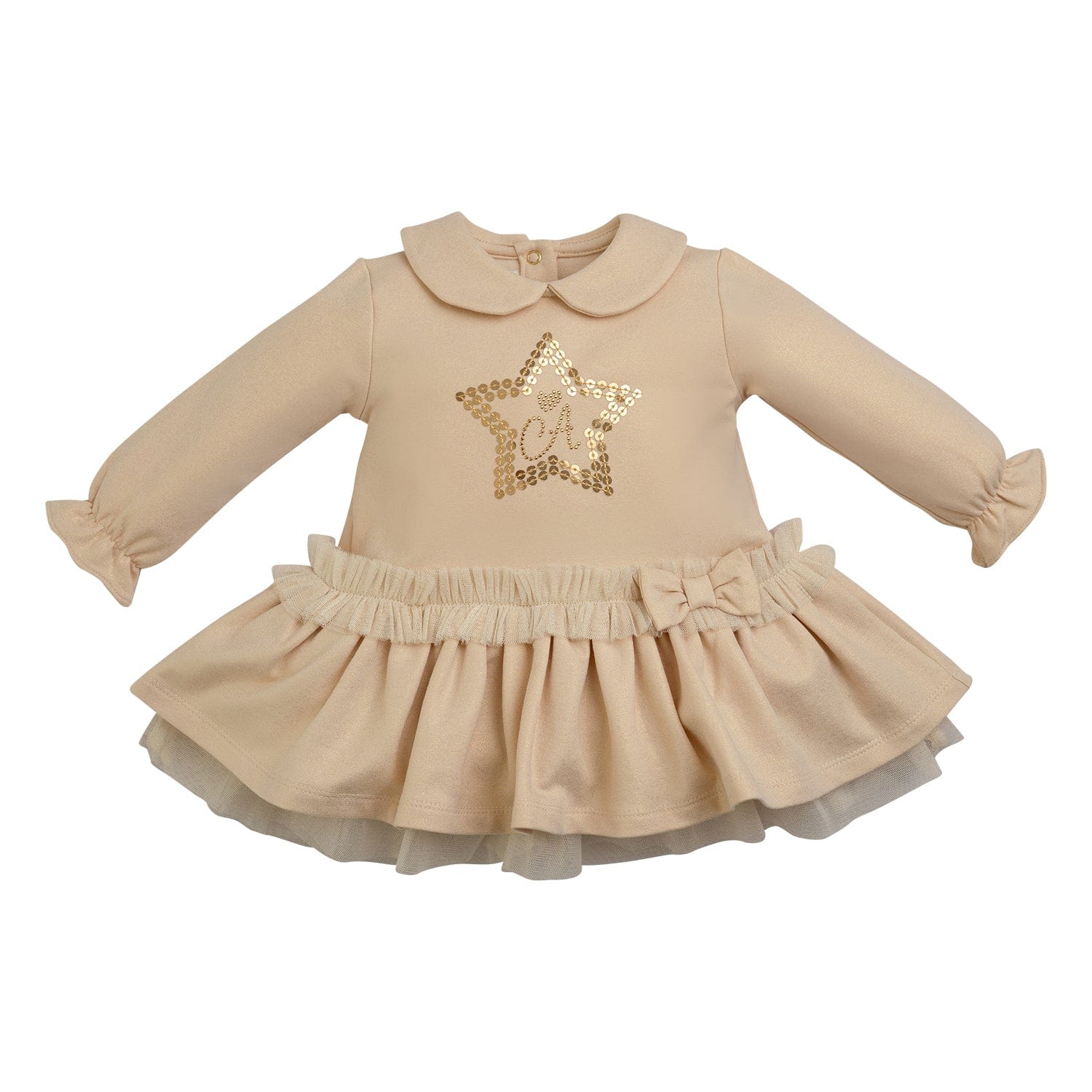 LITTLE A - As Good As Gold Faye Lurex Star Dress - Gold