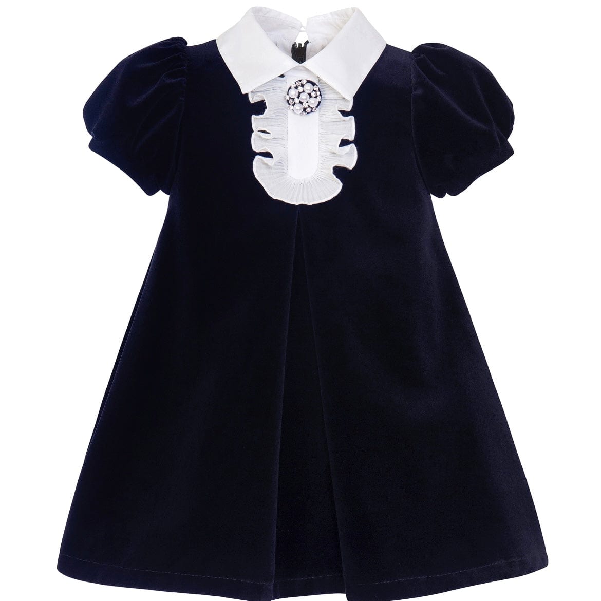 BALLOON CHIC - Velvet  Dress - Navy