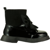 A DEE - Back To School Mary Jane Sock Wellington - Black