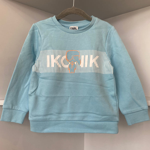 Karl Lagerfeld - IKONIK Logo Print Sweater - Aqua Blue