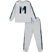 MITCH - Calgary Large Logo Tape Tracksuit - Grey Marl