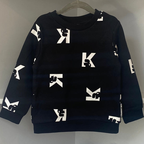Karl Lagerfeld - Karl Silhouette Logo Print Sweatshirt- Black