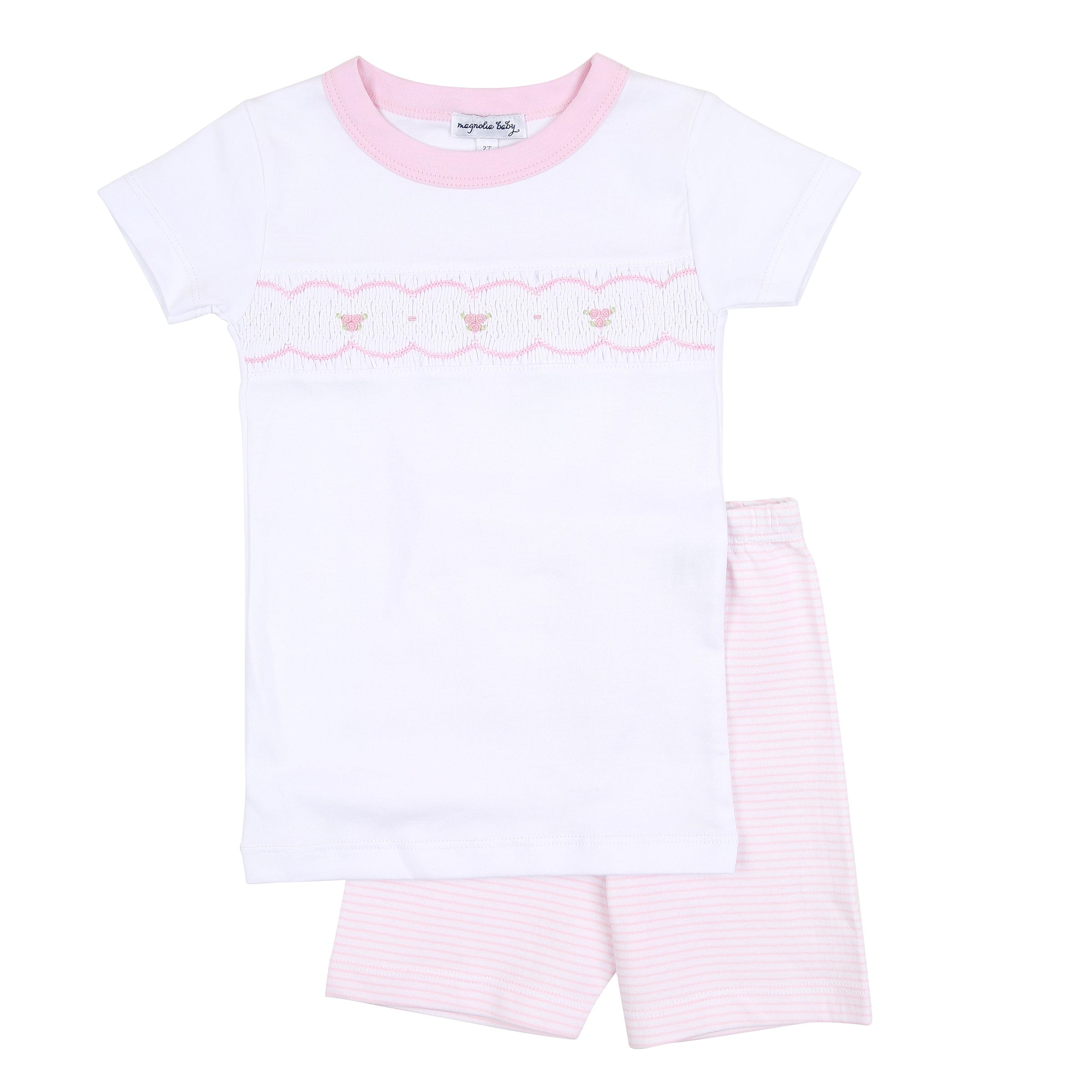 MAGNOLIA BABY - Anna Short Smocked Pyjamas - Pink