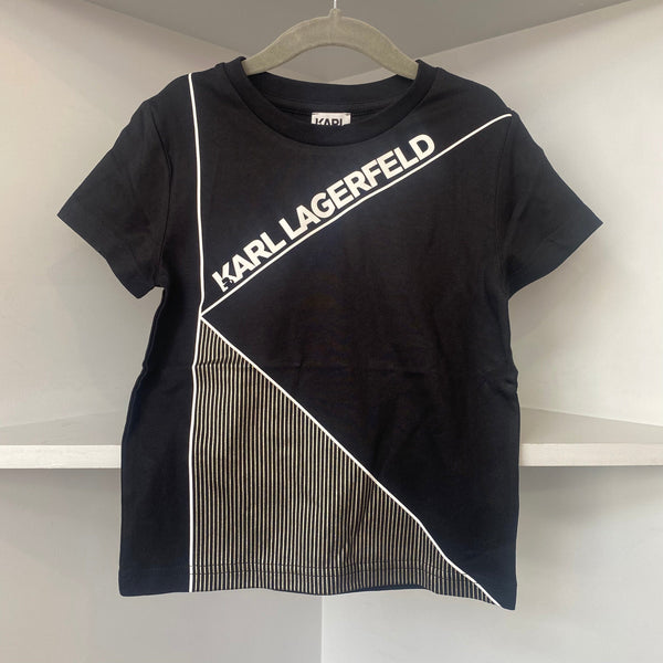 Karl Lagerfeld - Gold Stripe T Shirt - Black