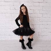 Daga - Shine & Glow Bow Tutu Dress - Black