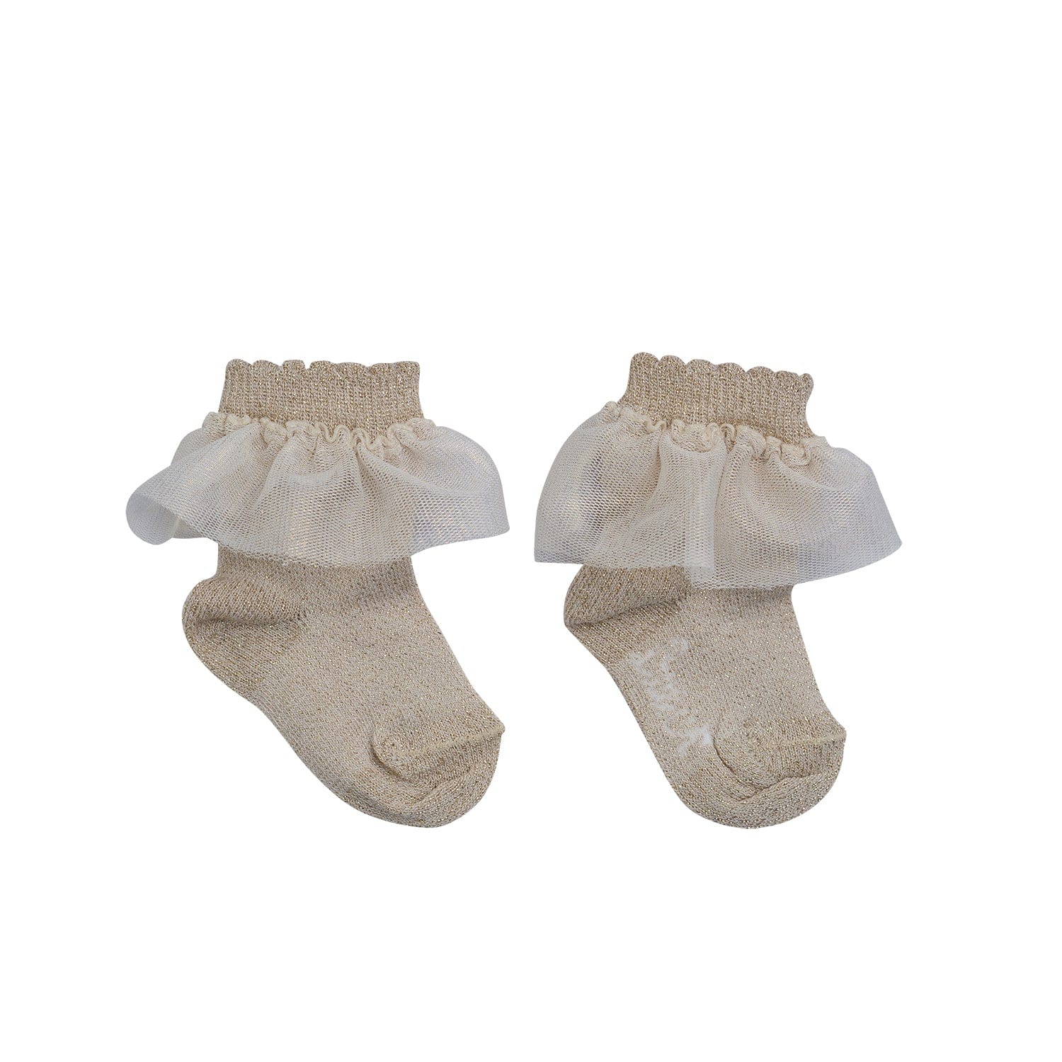 LITTLE A - As Good As Gold Felicity Frill Ankle Sock - Gold