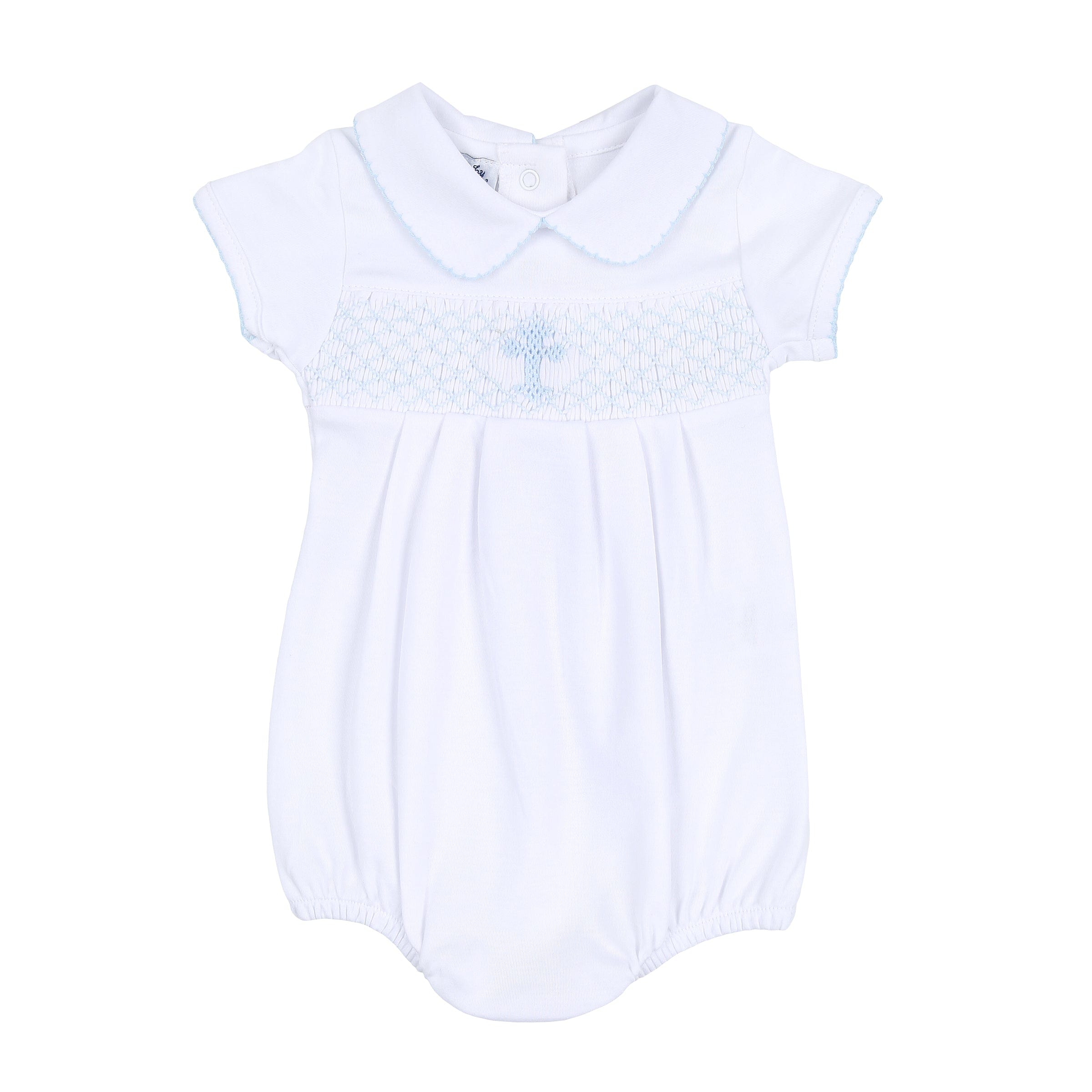 MAGNOLIA BABY - Blessed Smocked Bubble - Blue