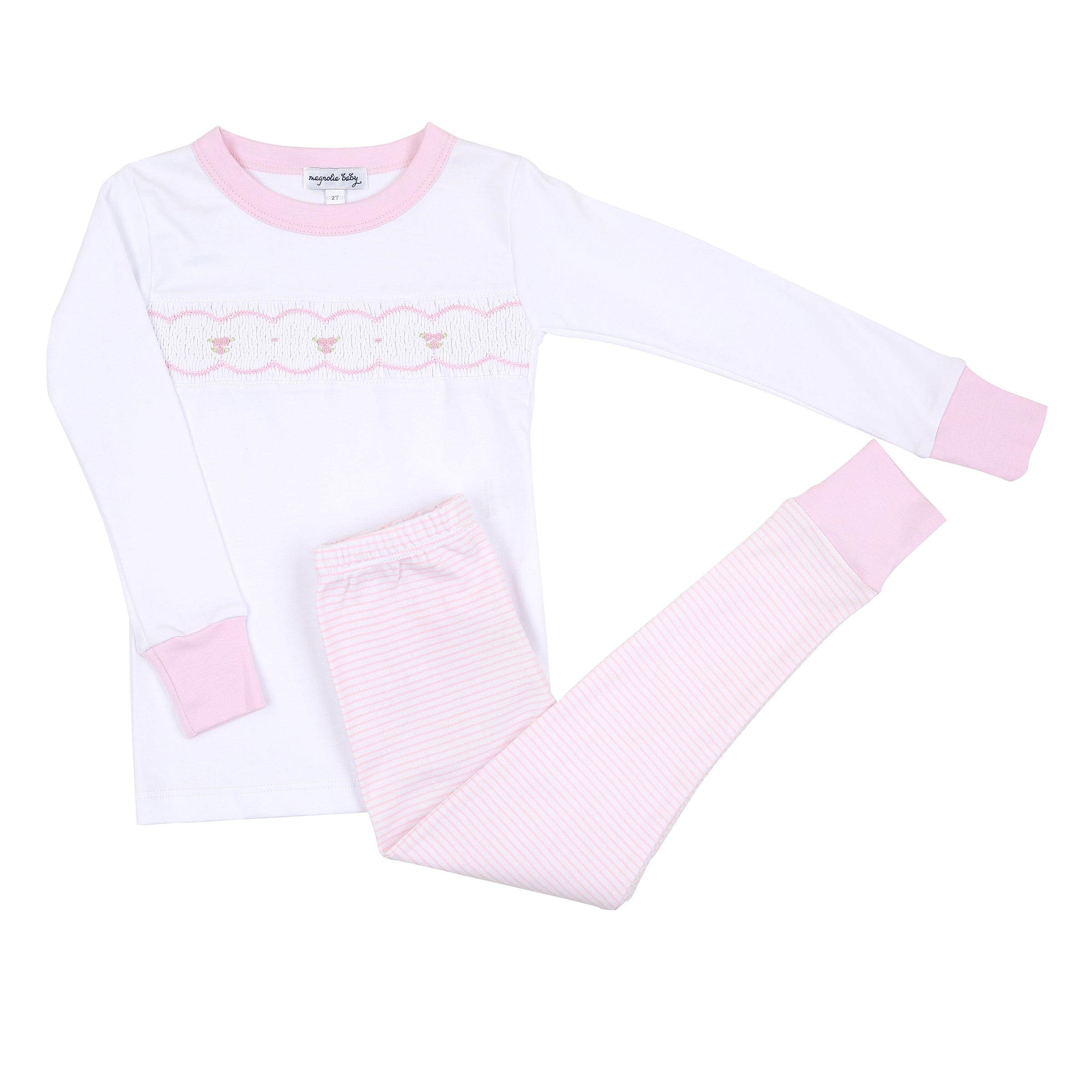 MAGNOLIA BABY - Anna Long Smocked Pyjamas - Pink