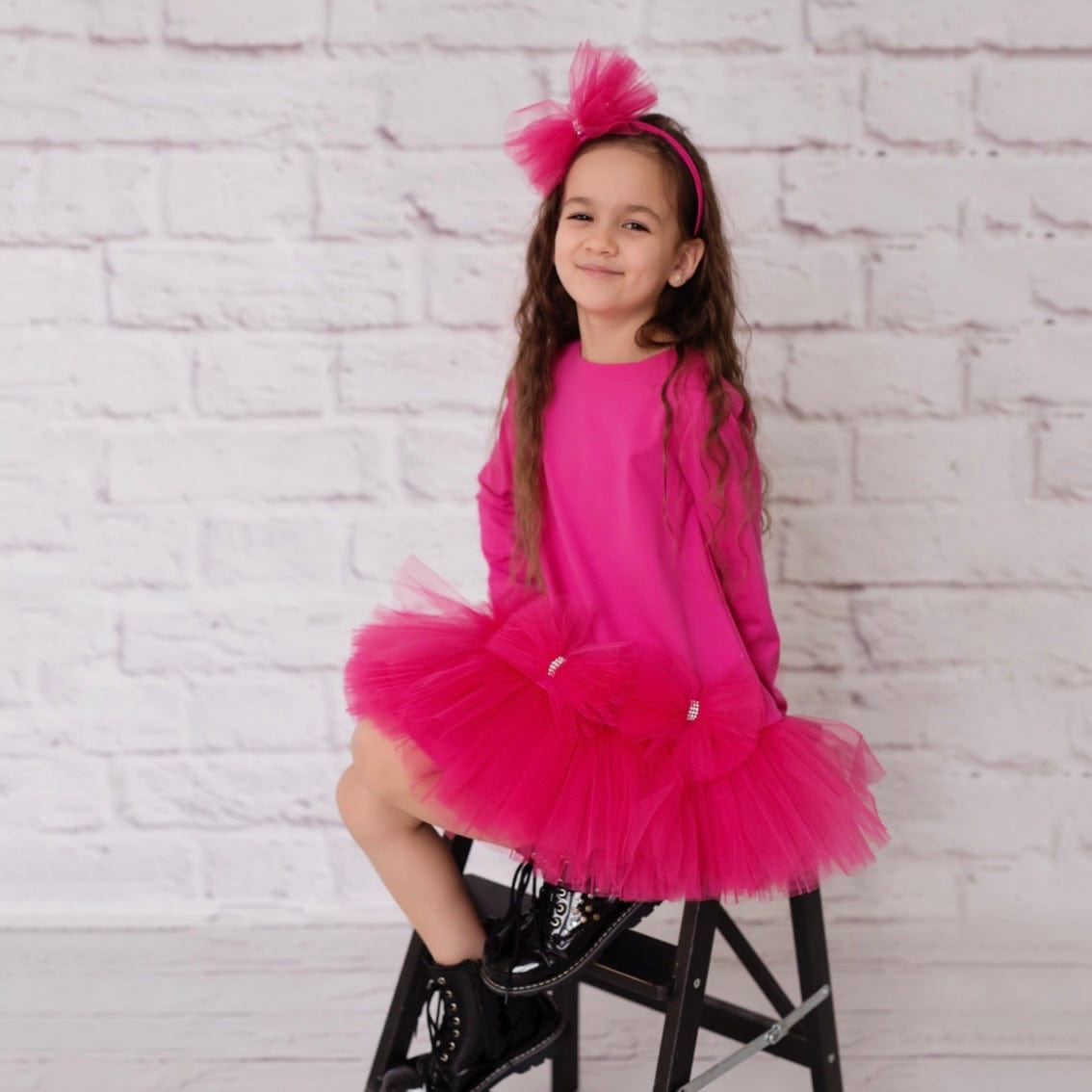 Daga - Be Happy Bow Tutu Dress - Pink