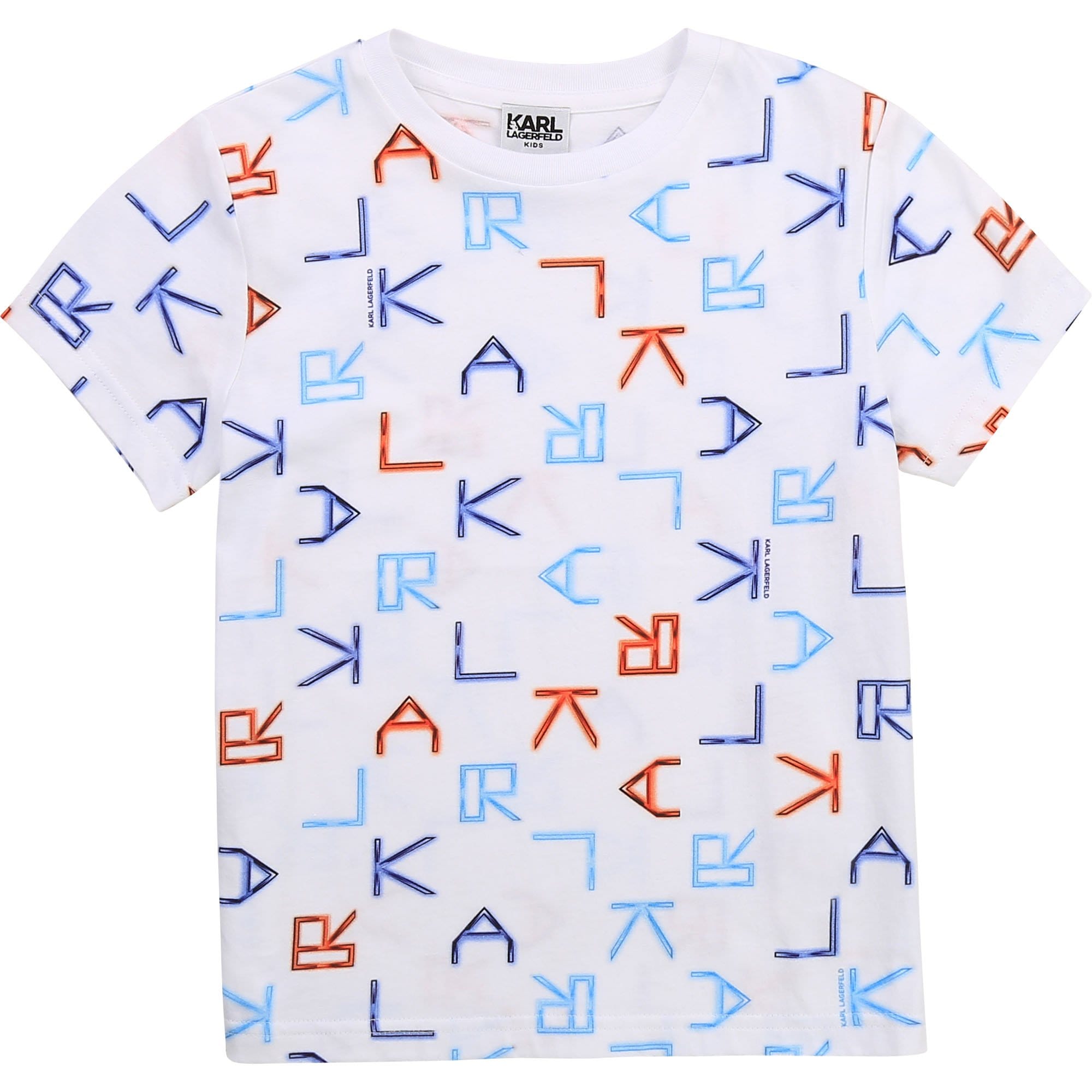 Karl Lagerfeld - All Over Logo Print T Shirt - White