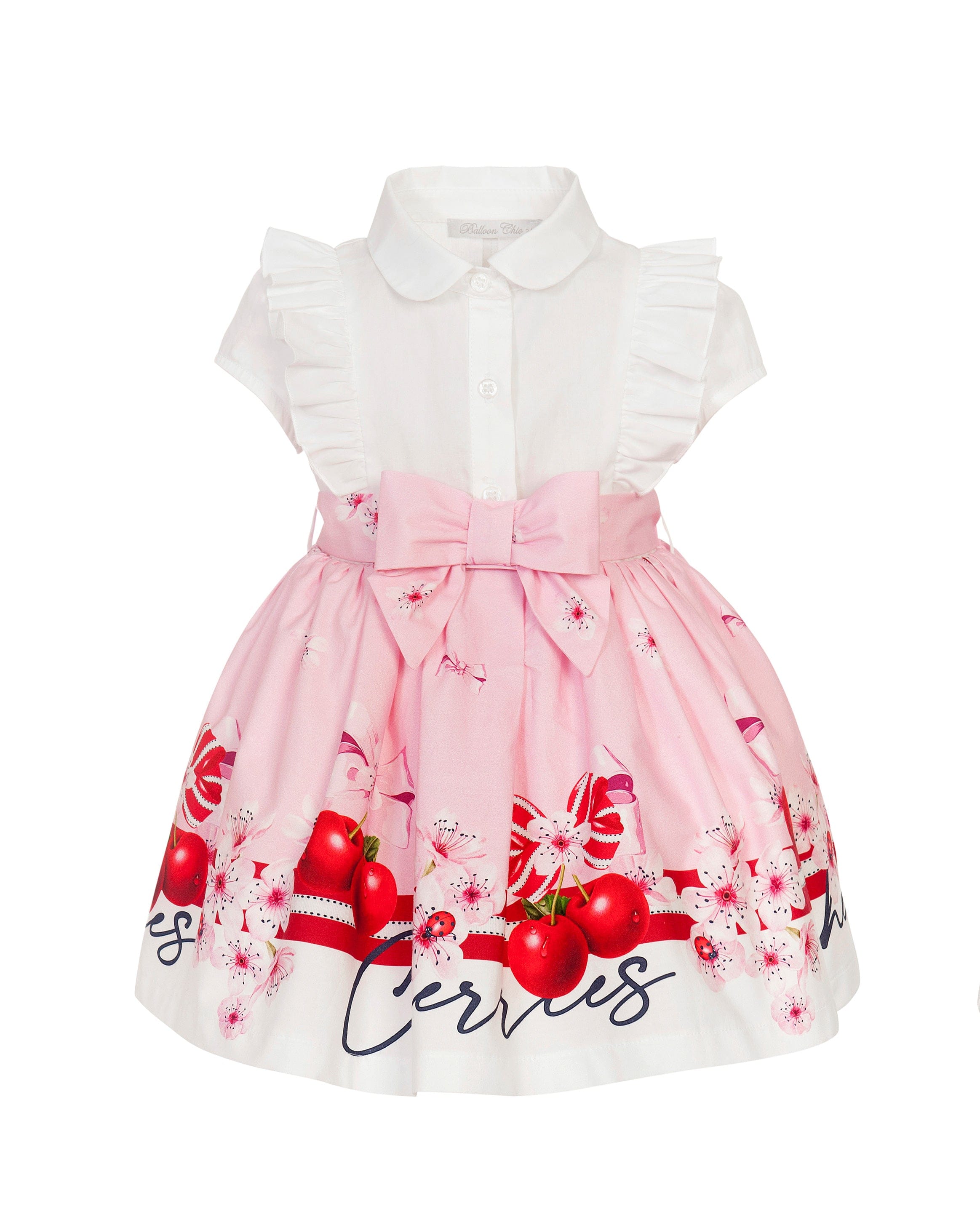 BALLOON CHIC - Cherry Blouse Dress - Pink