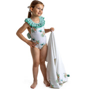 MEIA PATA - Seychelles Giraffe Print Swimsuit - Green