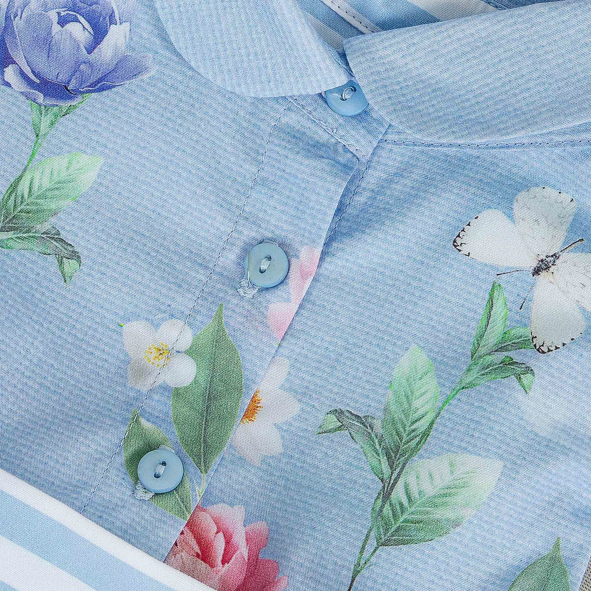 LAPIN HOUSE - Blue Stripe Bow Dress - Blue