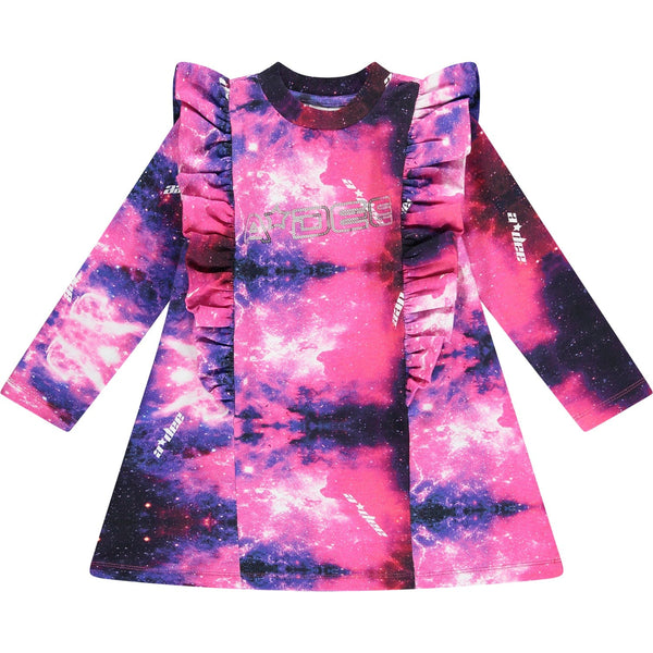 A DEE - Skye Frill Galaxy Print Dress - Pink Glaze