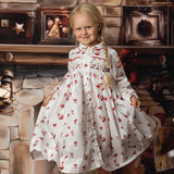 BLUEBELLS - Smocked Christmas Three Piece Dressing Gown Set - White