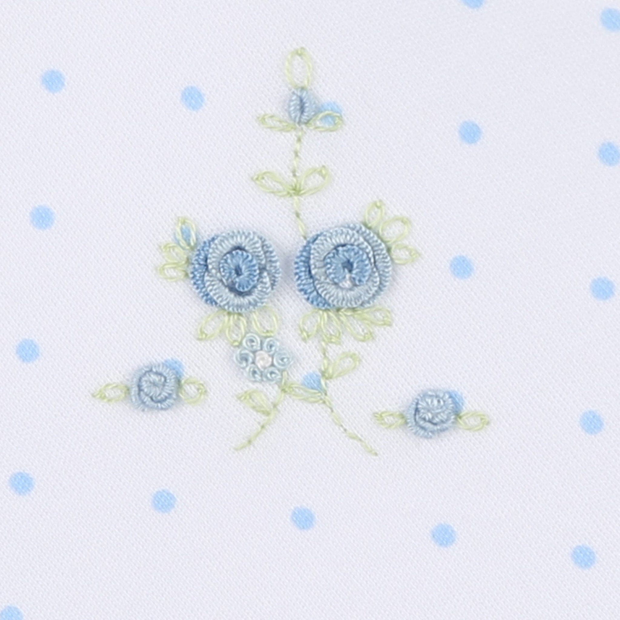 MAGNOLIA BABY - Anna’s Embroidered Receiving Blanket - Blue