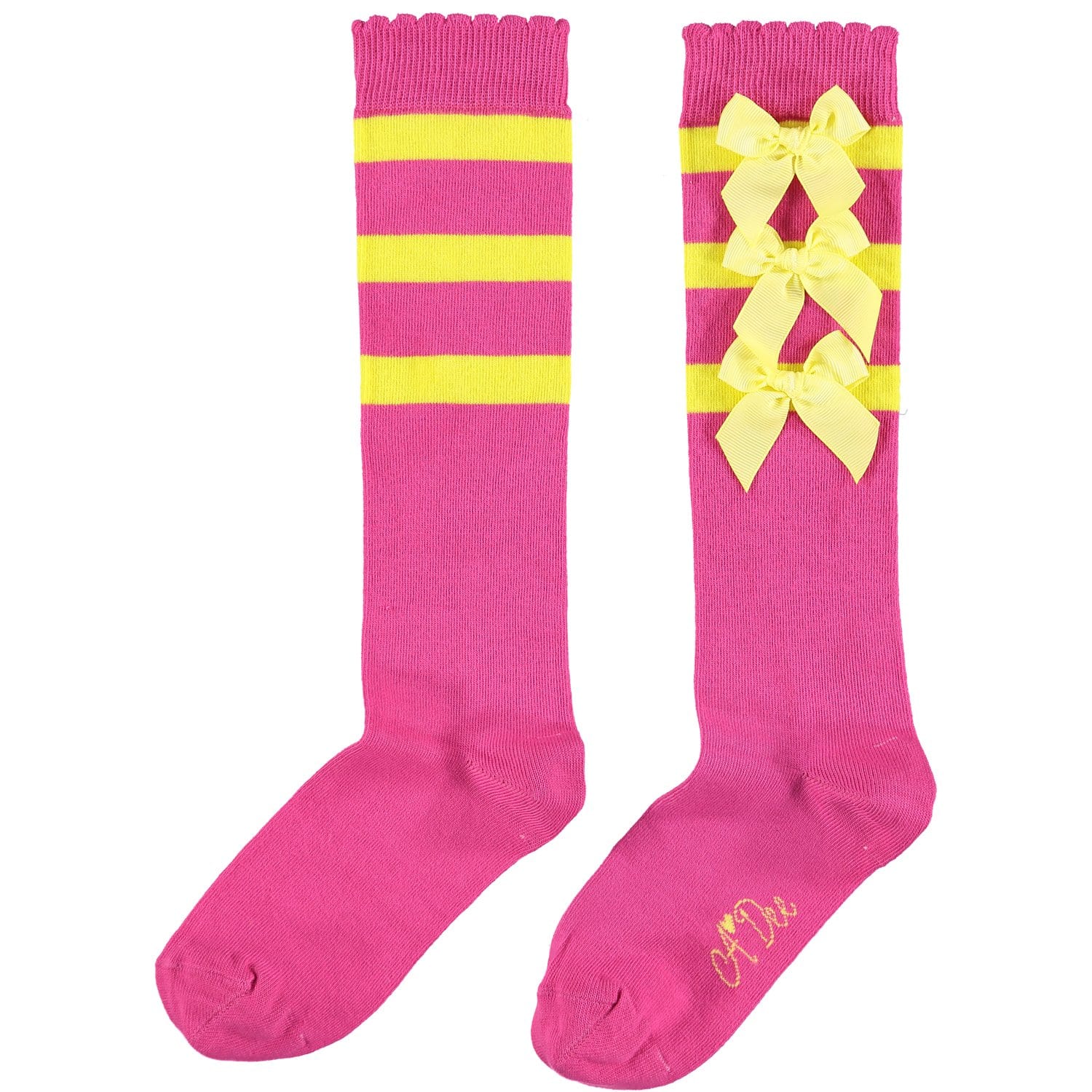A DEE - Liv Ribbon Knee High Sock - Lipstick Pink