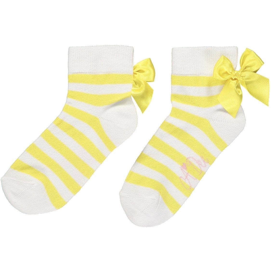 A Dee - Striped Ankle Socks - Yellow