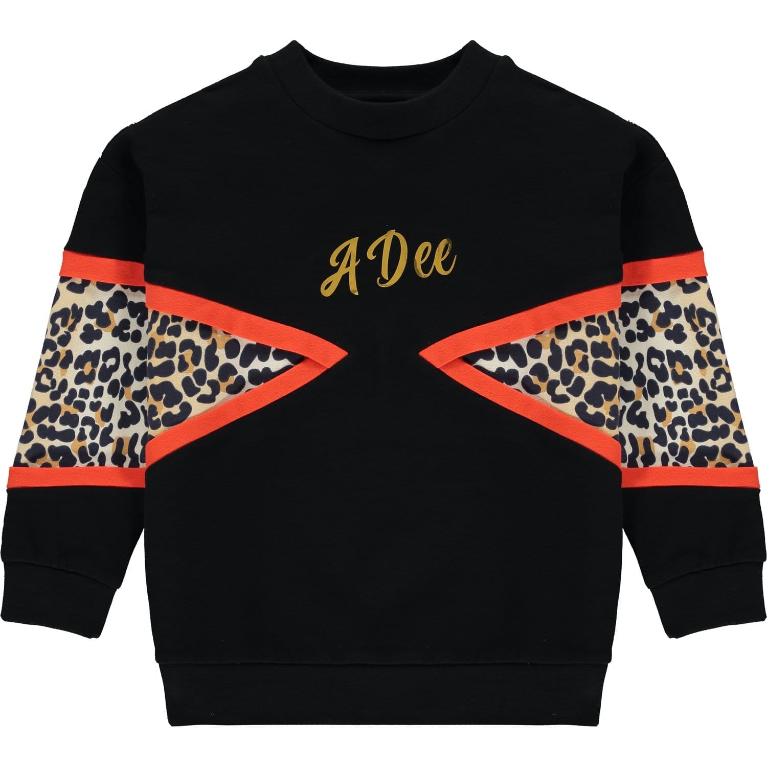 A DEE - Leopard Panel Sweatshirt Set - Black