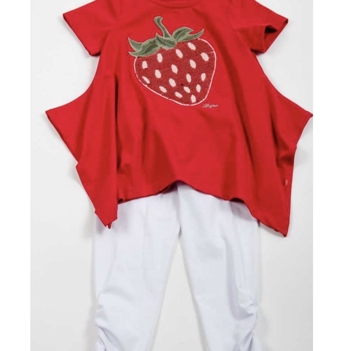 DAGA - Strawberry Tunic &  Leggings Set - Red/White
