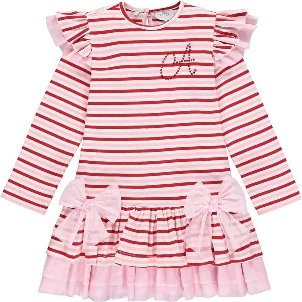 A Dee - Stripe Dress - Pink